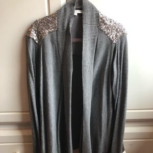 Silvian Heach Kids grey cardigan with sequins